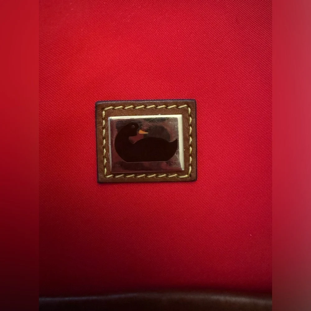 Dooney & Bourke Nylon Red Wayfarer Bag Tan Leather - Picture 6 of 13